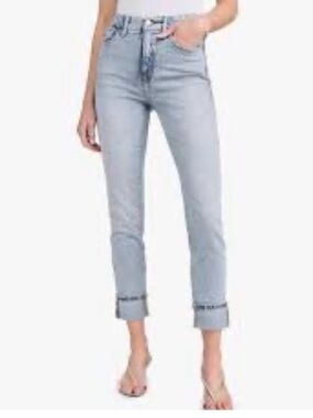 Good American High Rise Cuffed Jeans